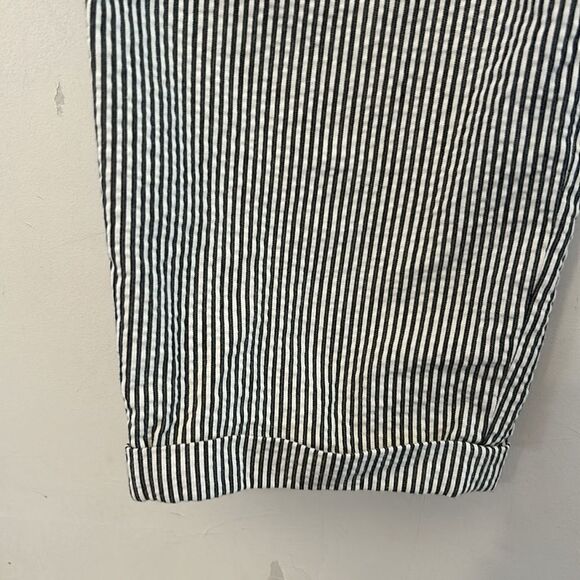 Loft brown white striped cuffed ankle pants Size 10 EUC - Picture 9 of 10